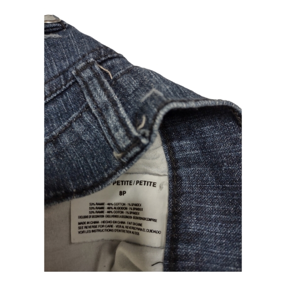 Jeanstar womens Dark Blue Denim Jeans Size 8P Embellished Painted Leopard - Picture 4 of 11